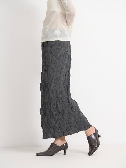 crinkle long skirt
