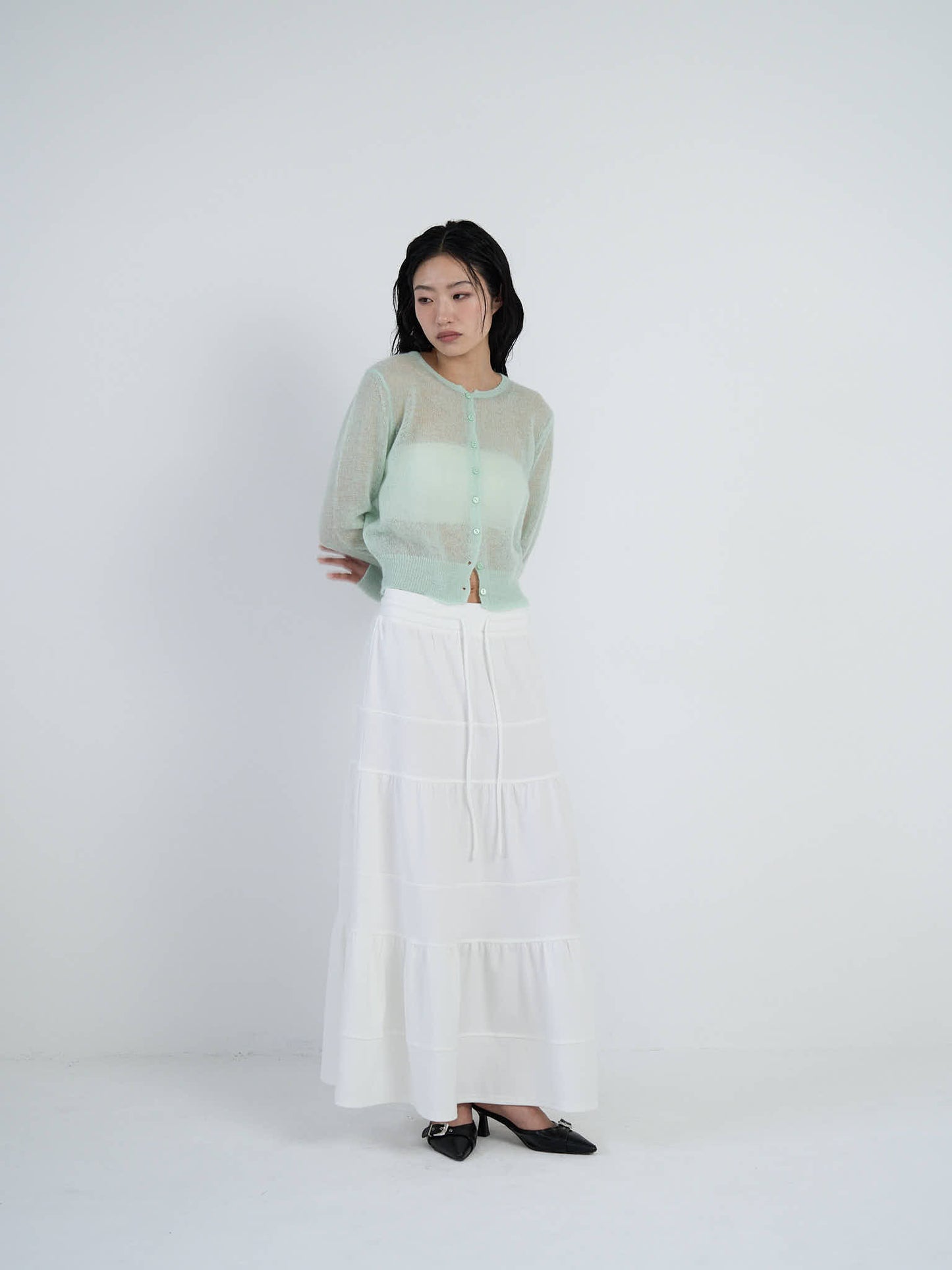 tiered maxi skirt