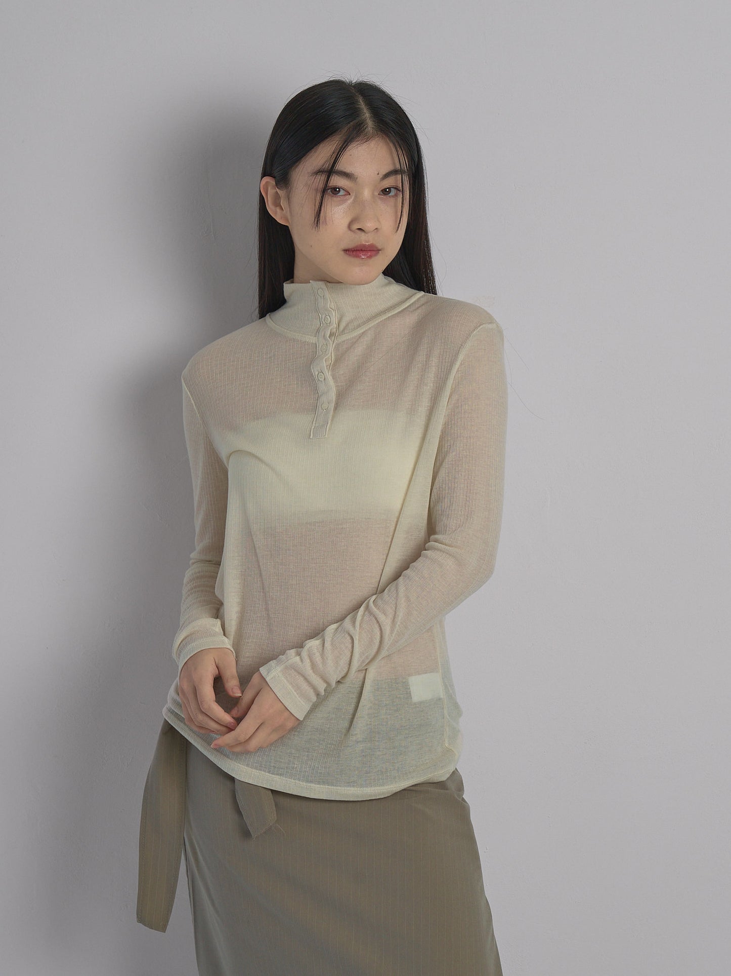 rib high neck top
