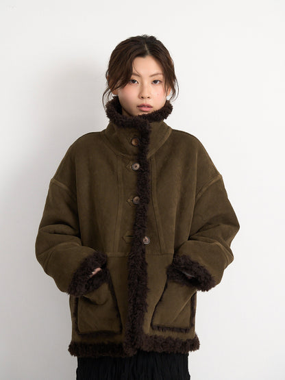 reversible mouton jacket