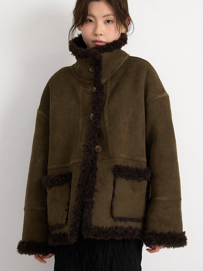 reversible mouton jacket