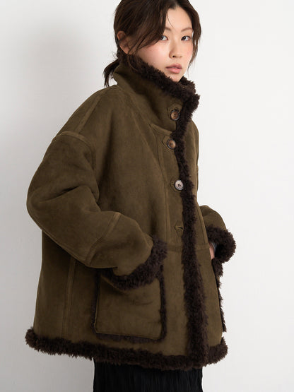 reversible mouton jacket