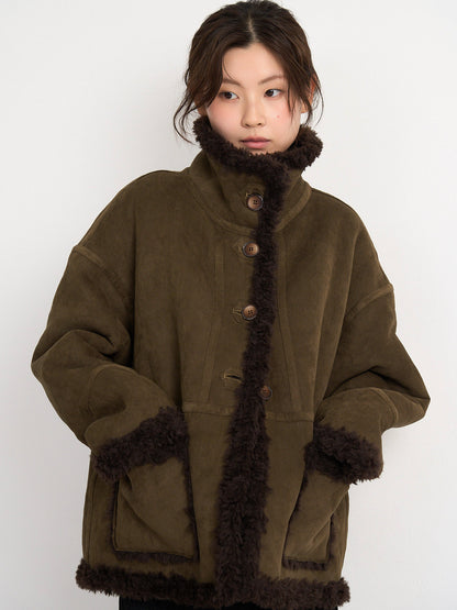 reversible mouton jacket