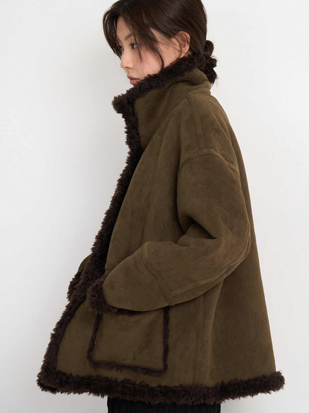 reversible mouton jacket