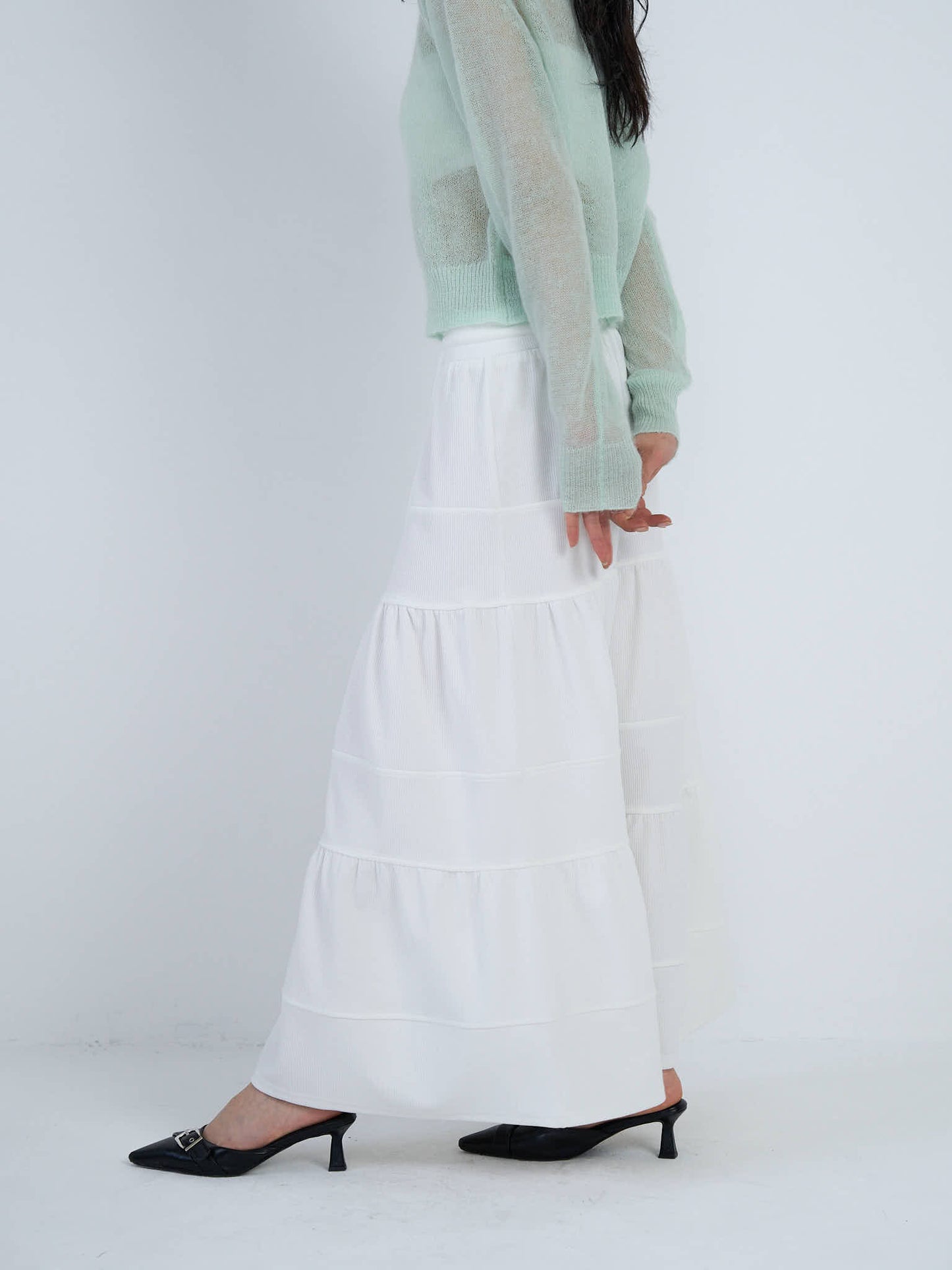 tiered maxi skirt