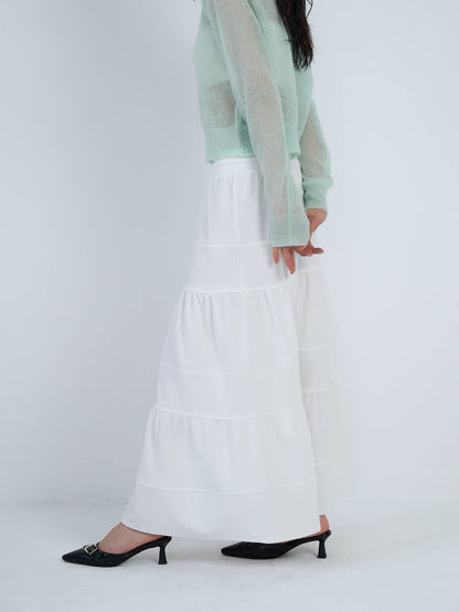 tiered maxi skirt
