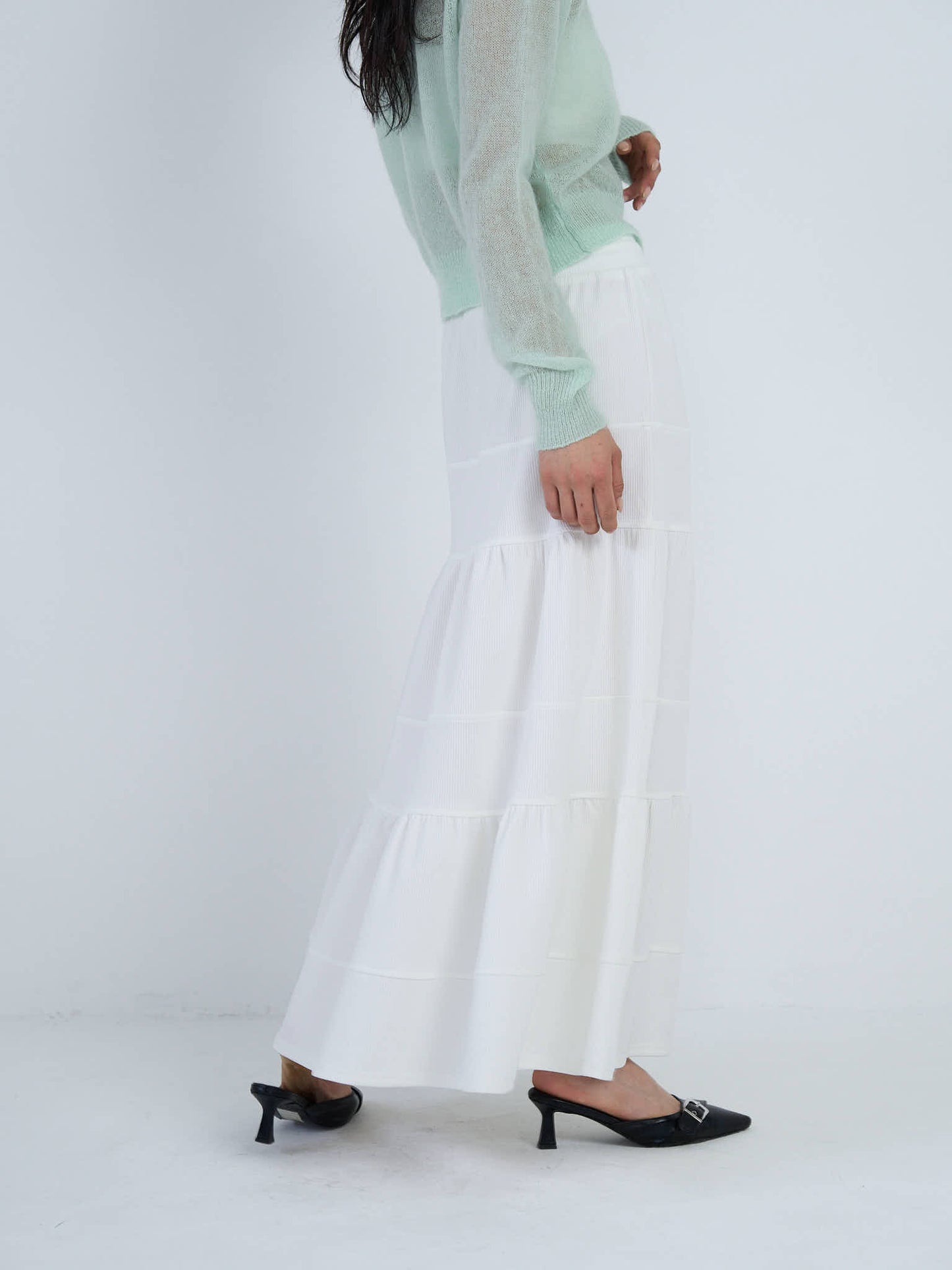 tiered maxi skirt