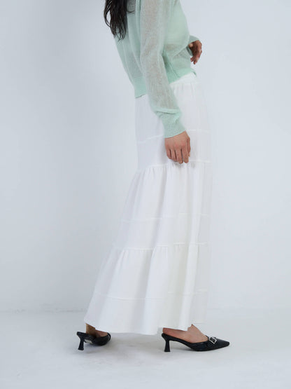 tiered maxi skirt