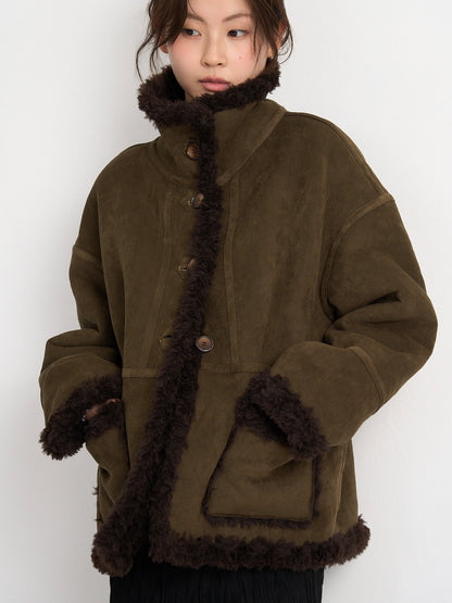 reversible mouton jacket