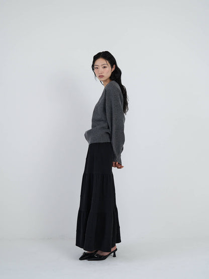 tiered maxi skirt
