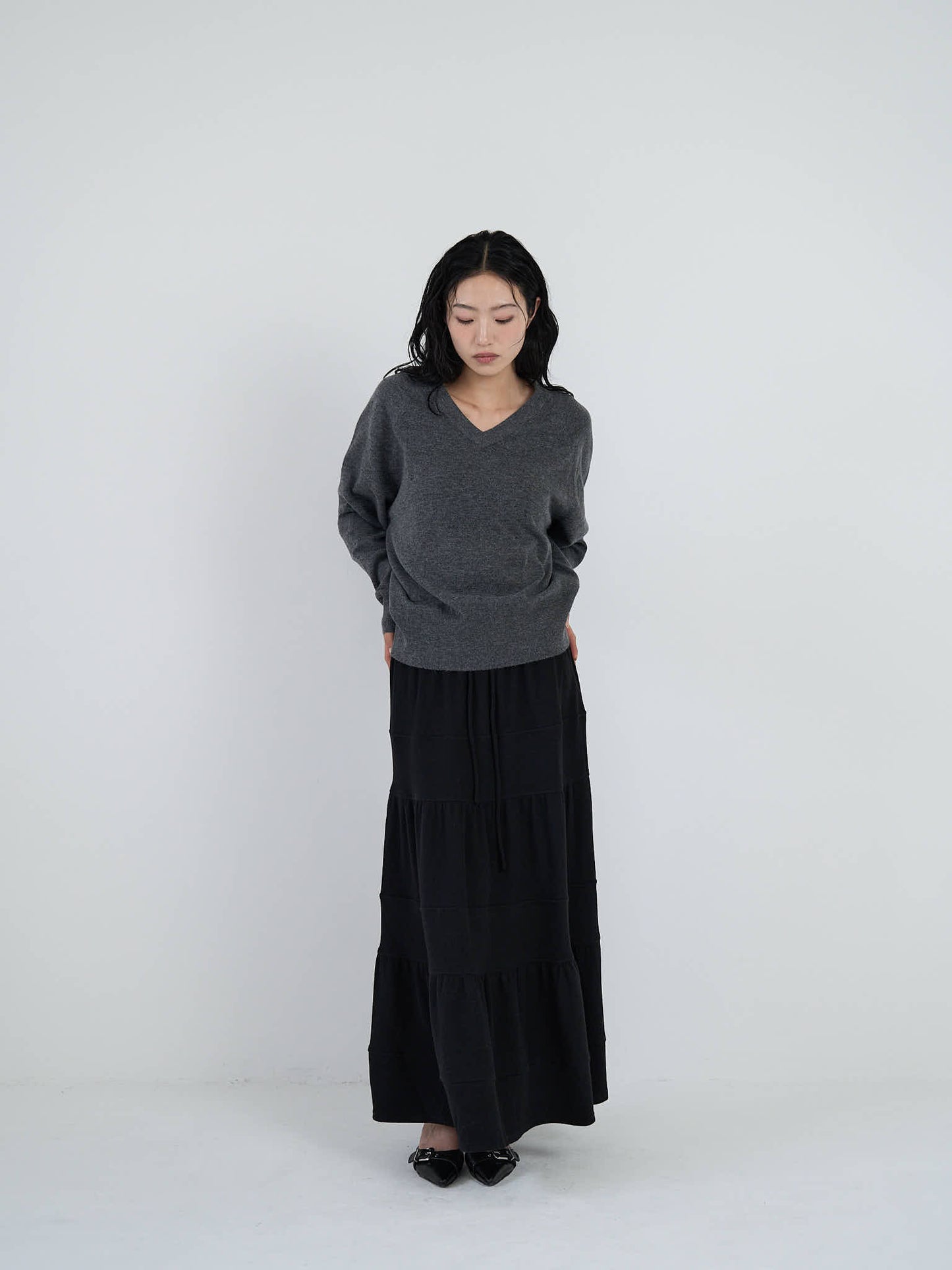 tiered maxi skirt