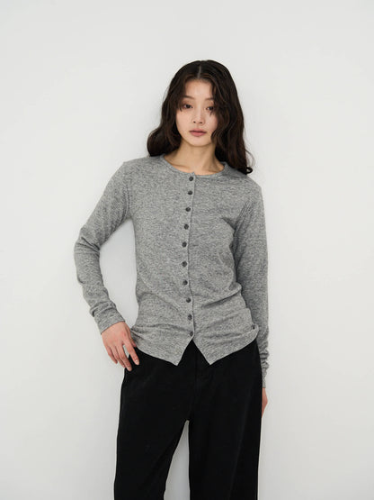 minimal button cardigan