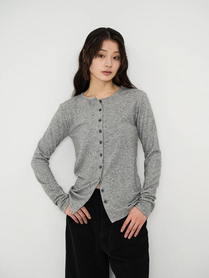 minimal button cardigan