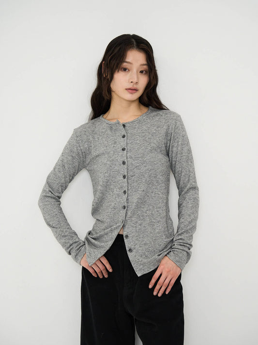 minimal button cardigan