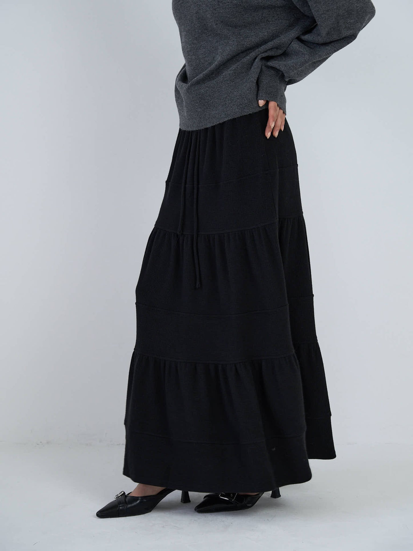 tiered maxi skirt