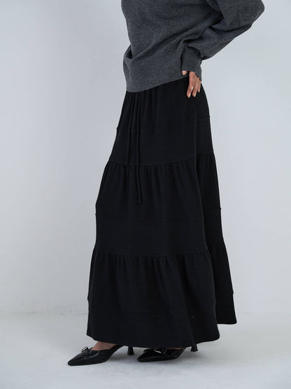 tiered maxi skirt