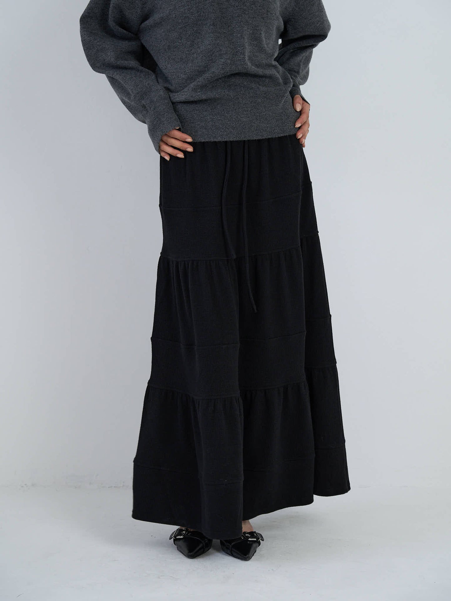 tiered maxi skirt