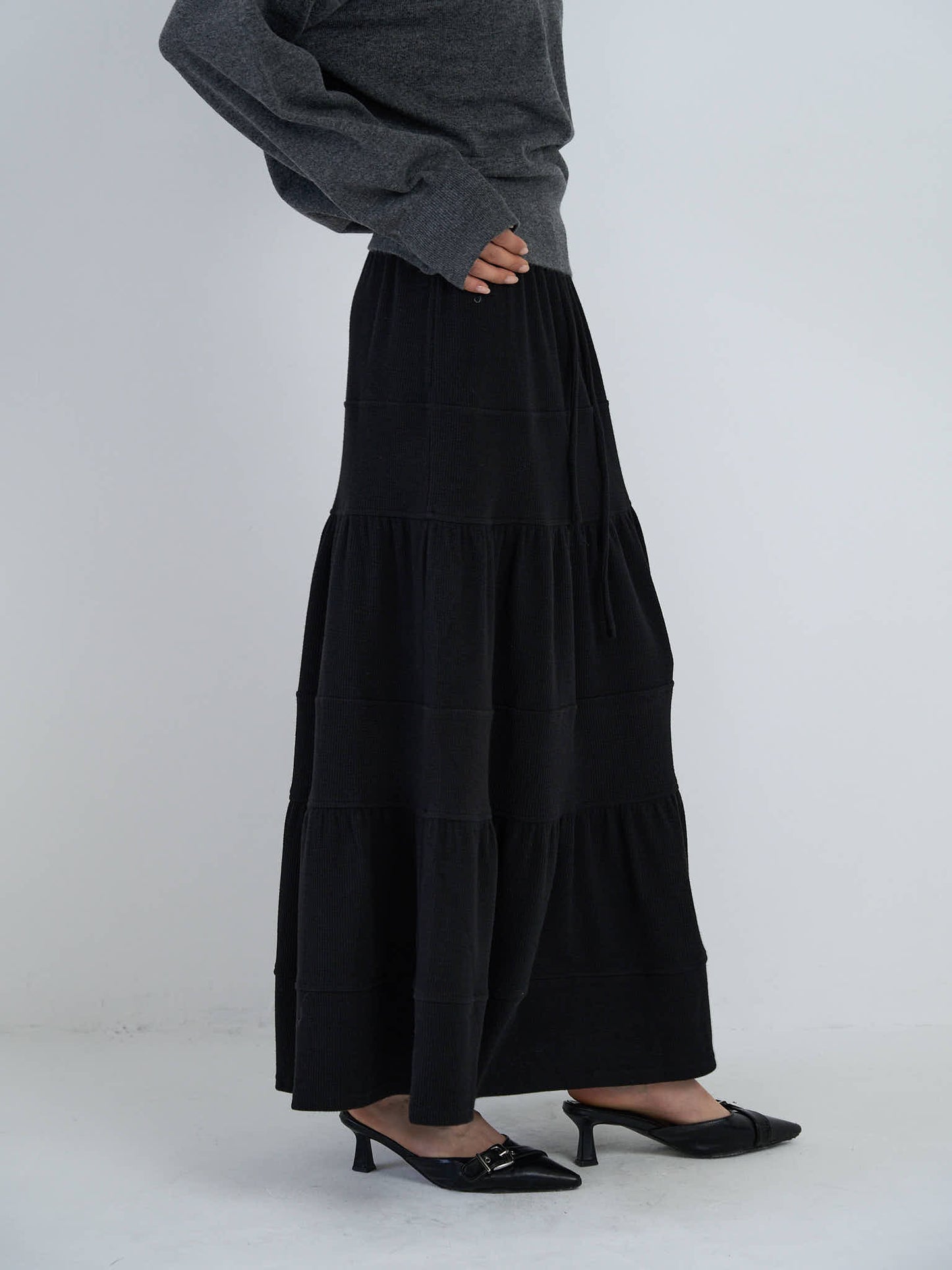 tiered maxi skirt
