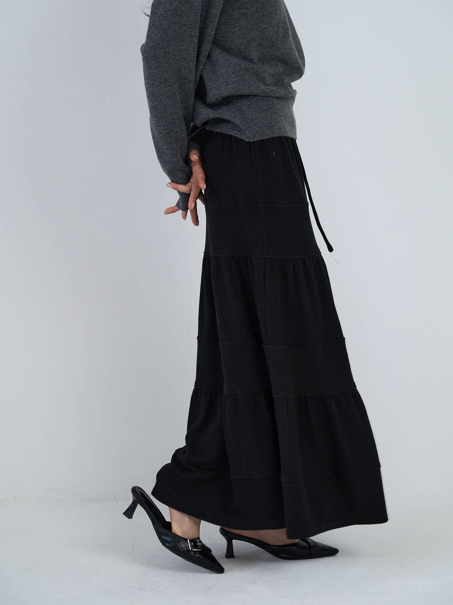 tiered maxi skirt