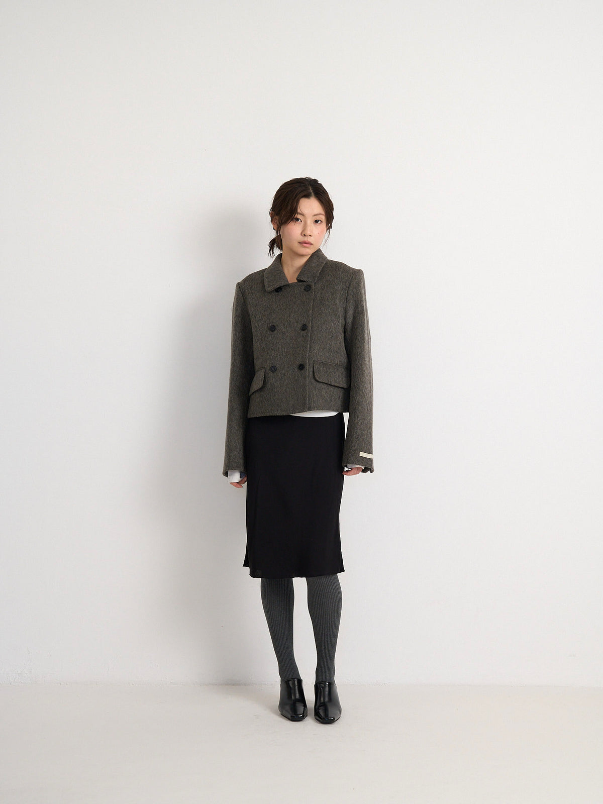 wool double mini jacket