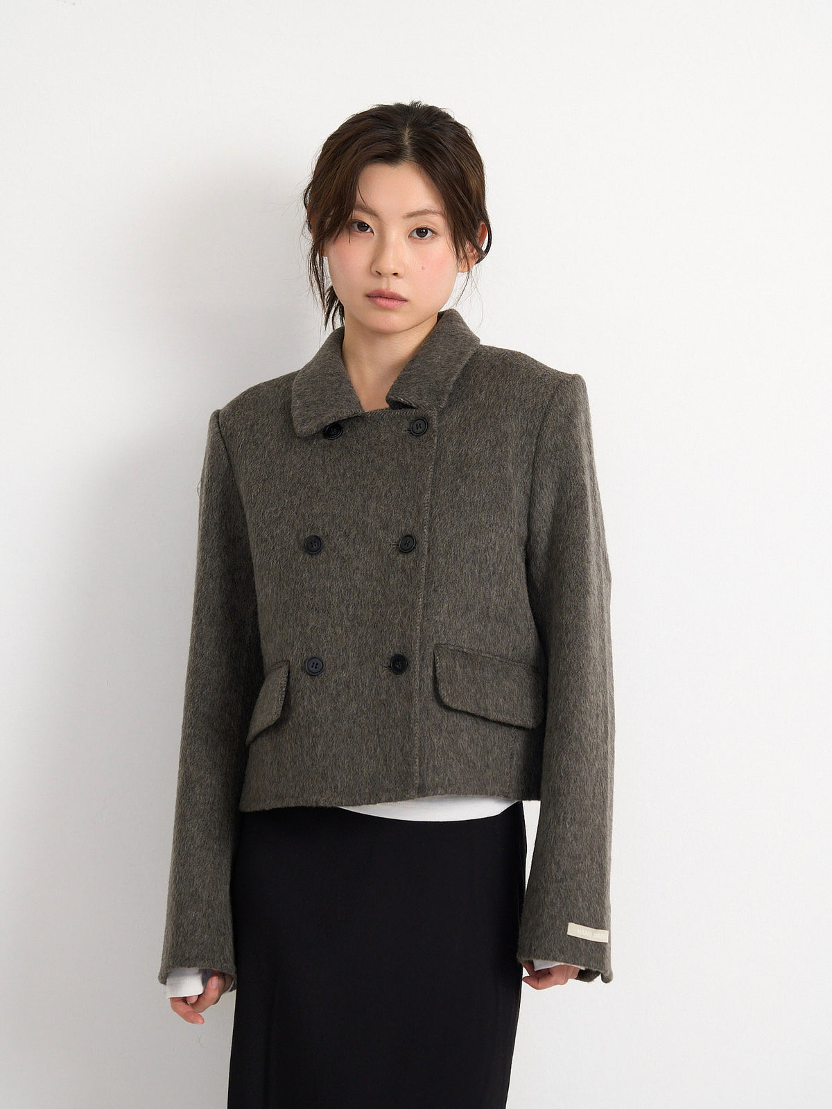 wool double mini jacket