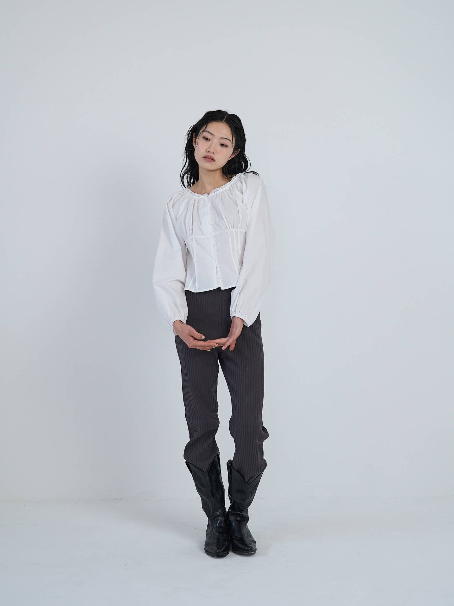 lace button blouse