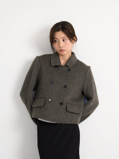 wool double mini jacket