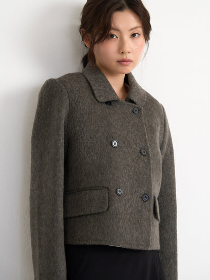 wool double mini jacket