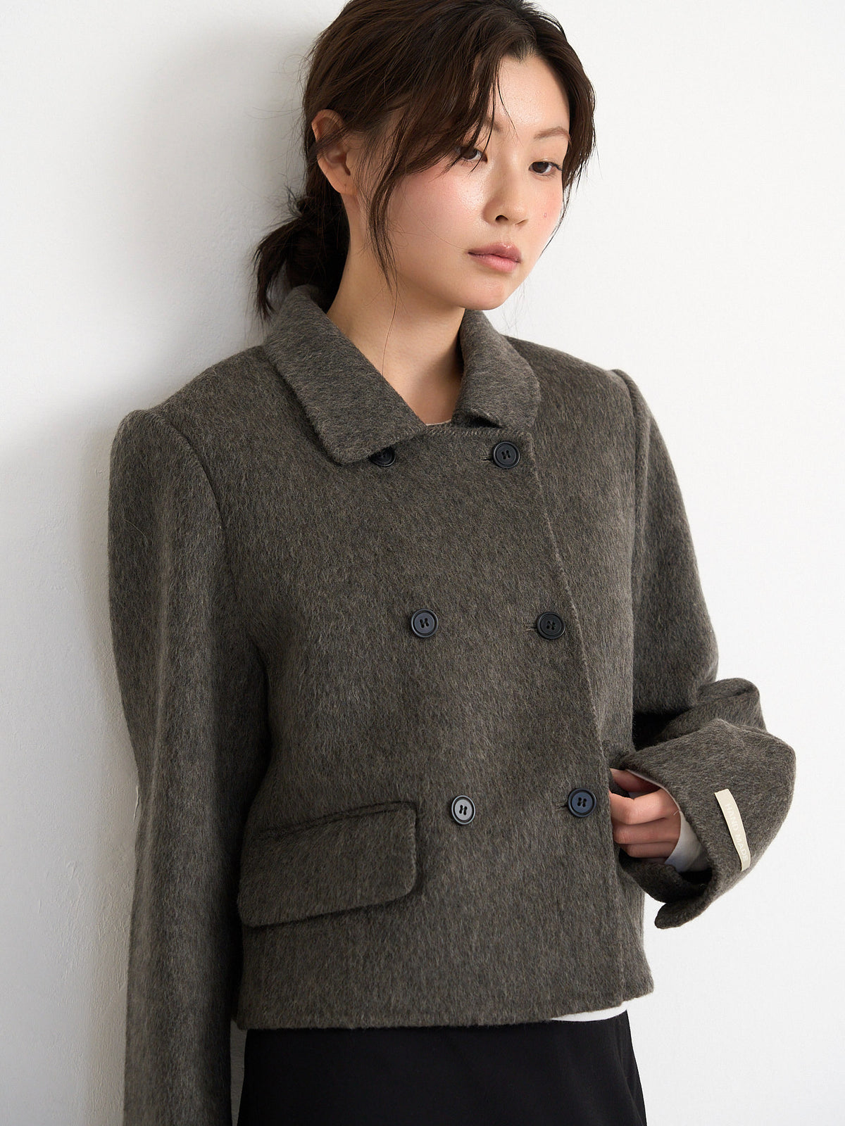 wool double mini jacket