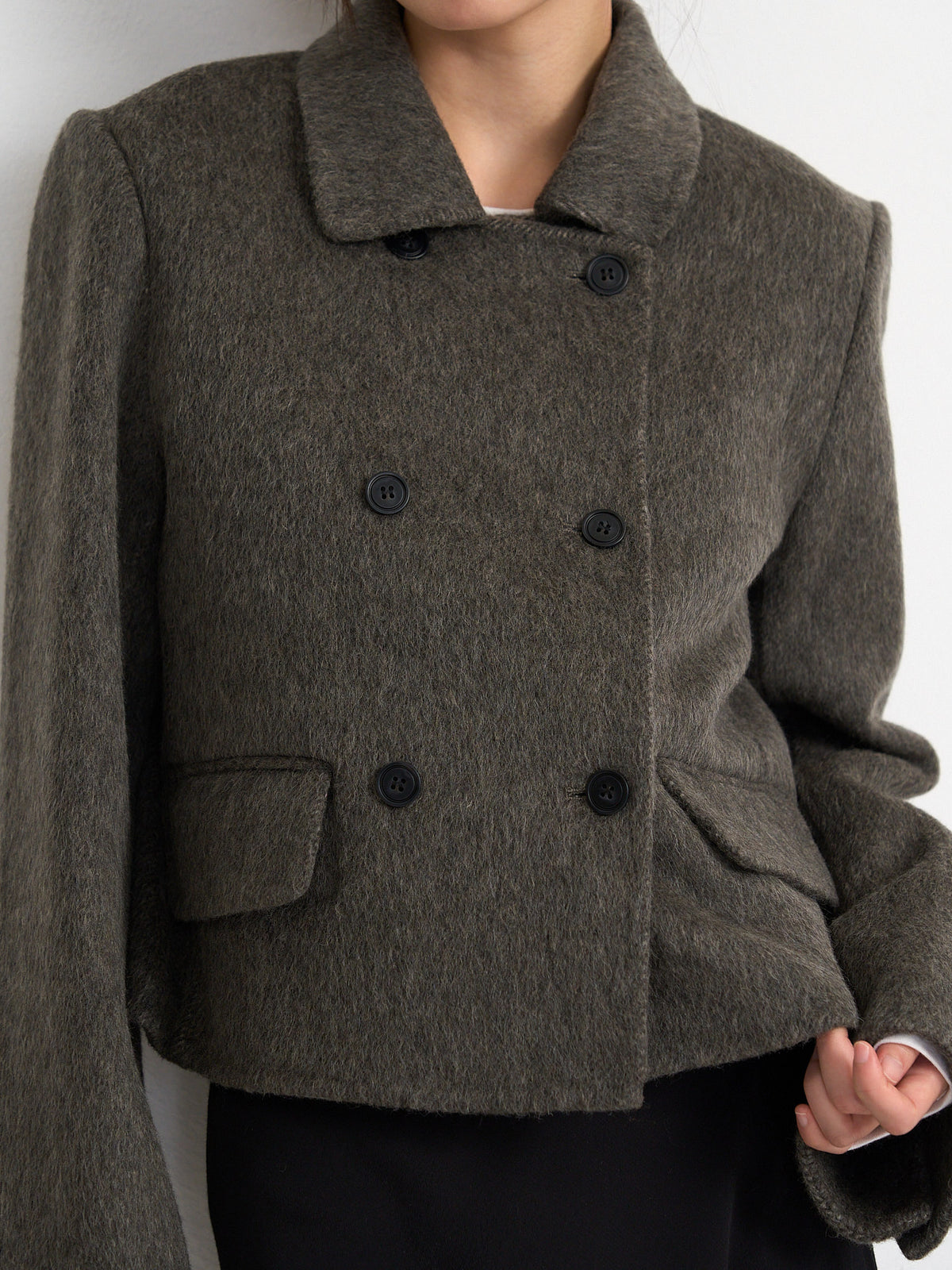 wool double mini jacket
