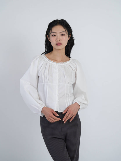 lace button blouse