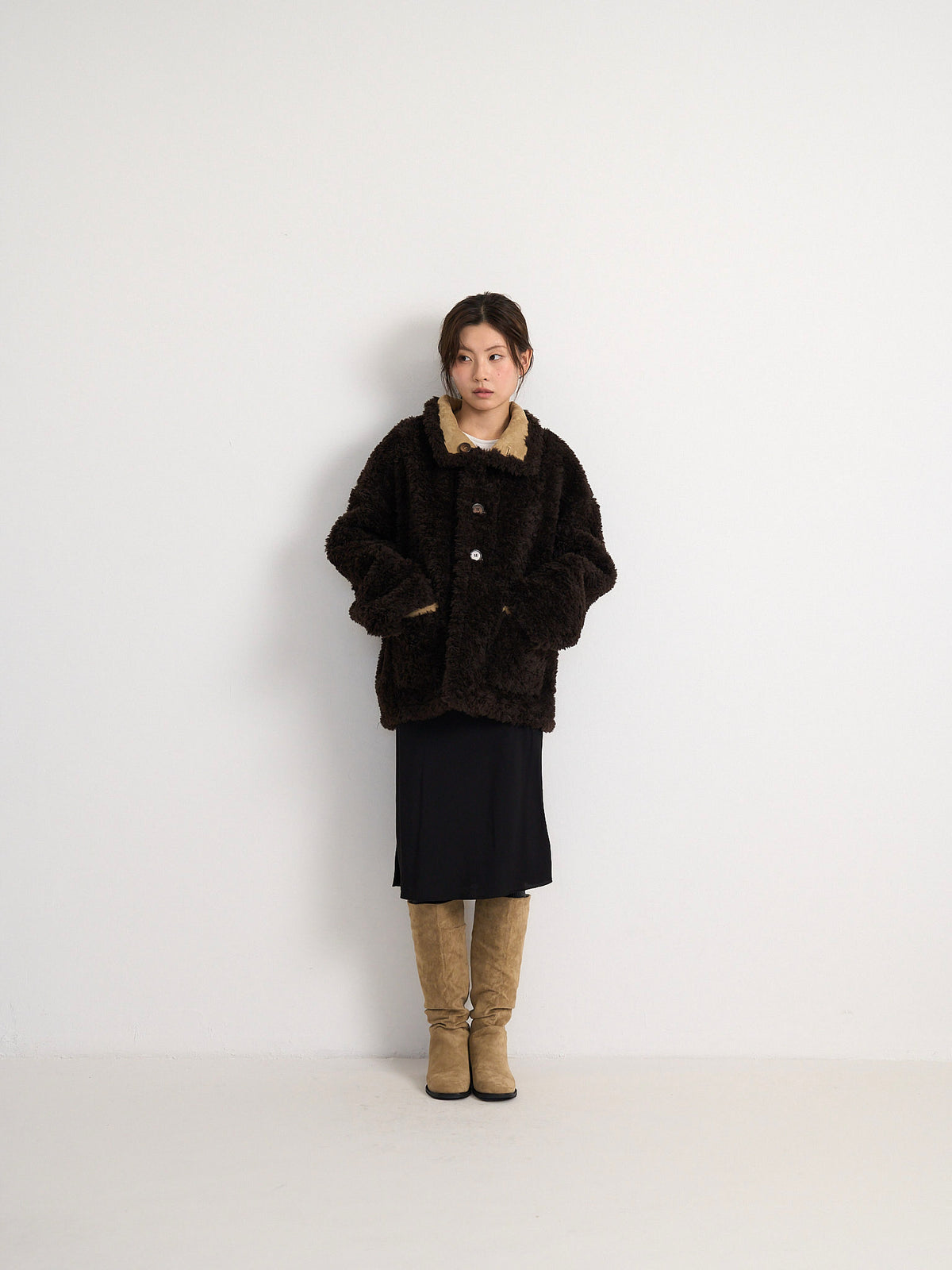 reversible mouton jacket