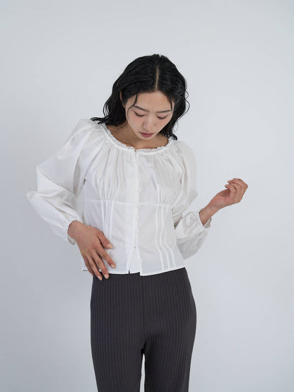 lace button blouse