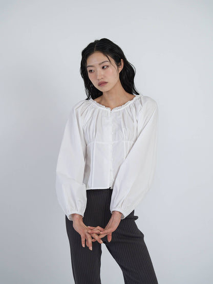 lace button blouse