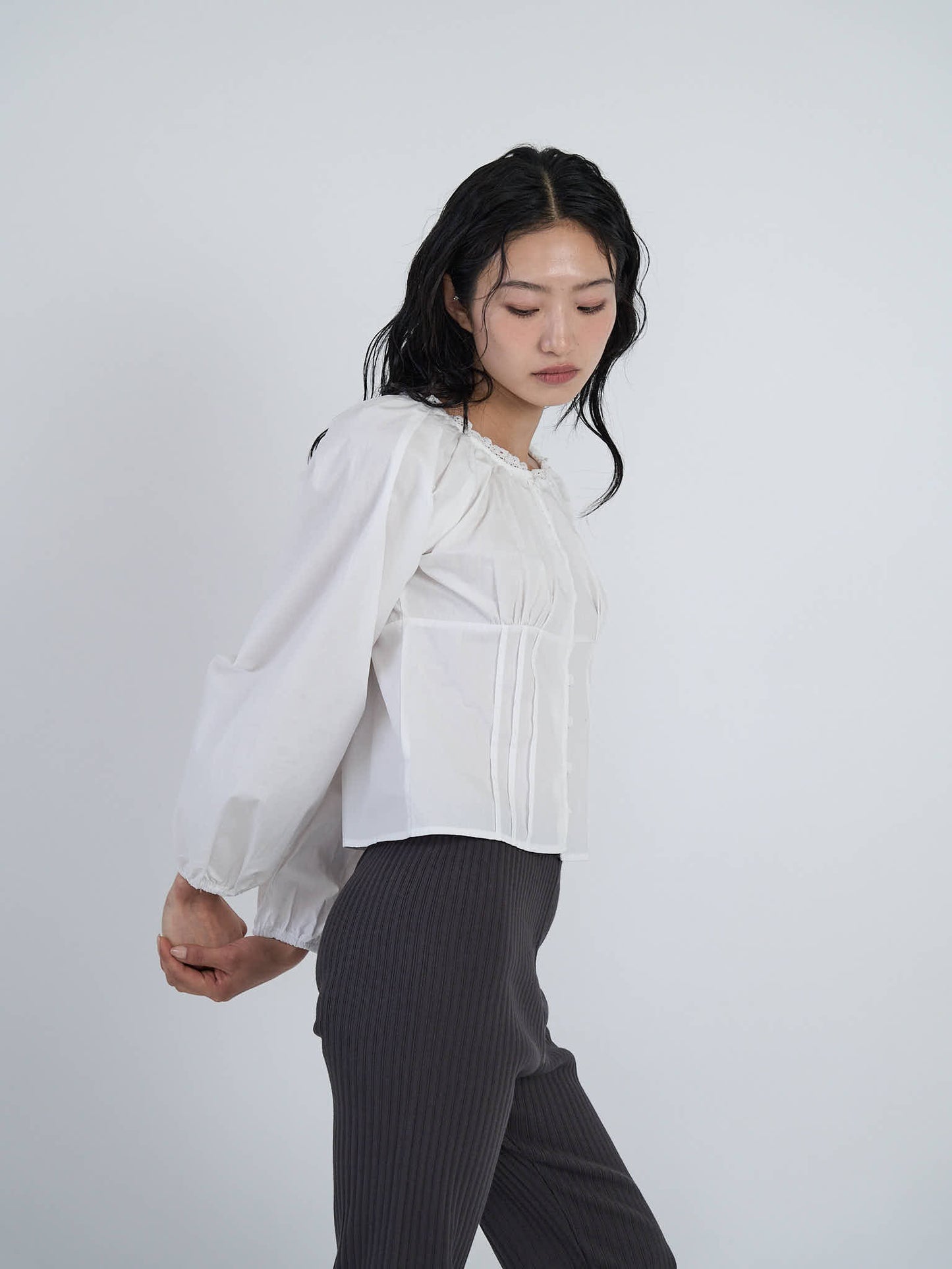 lace button blouse