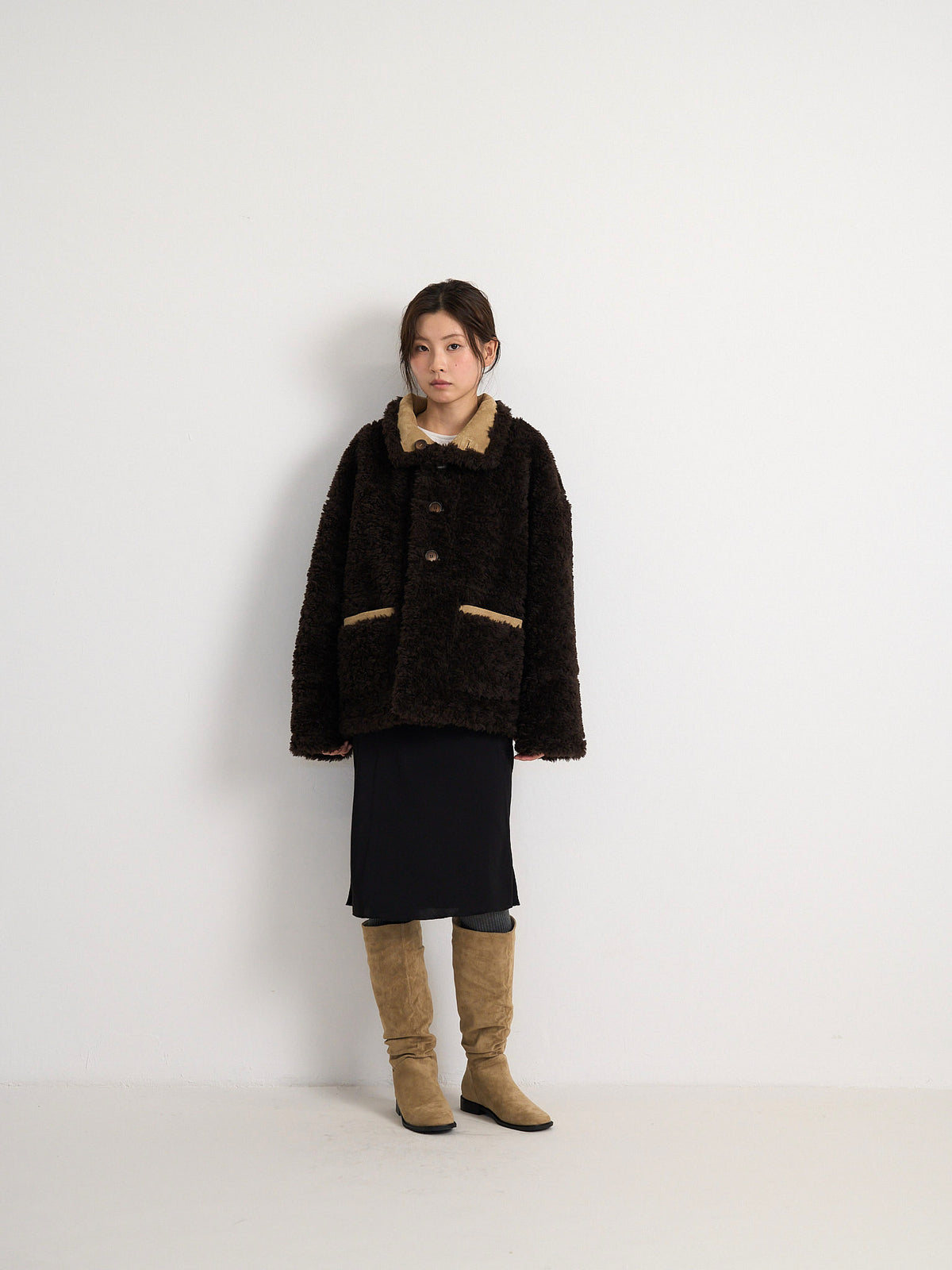 reversible mouton jacket