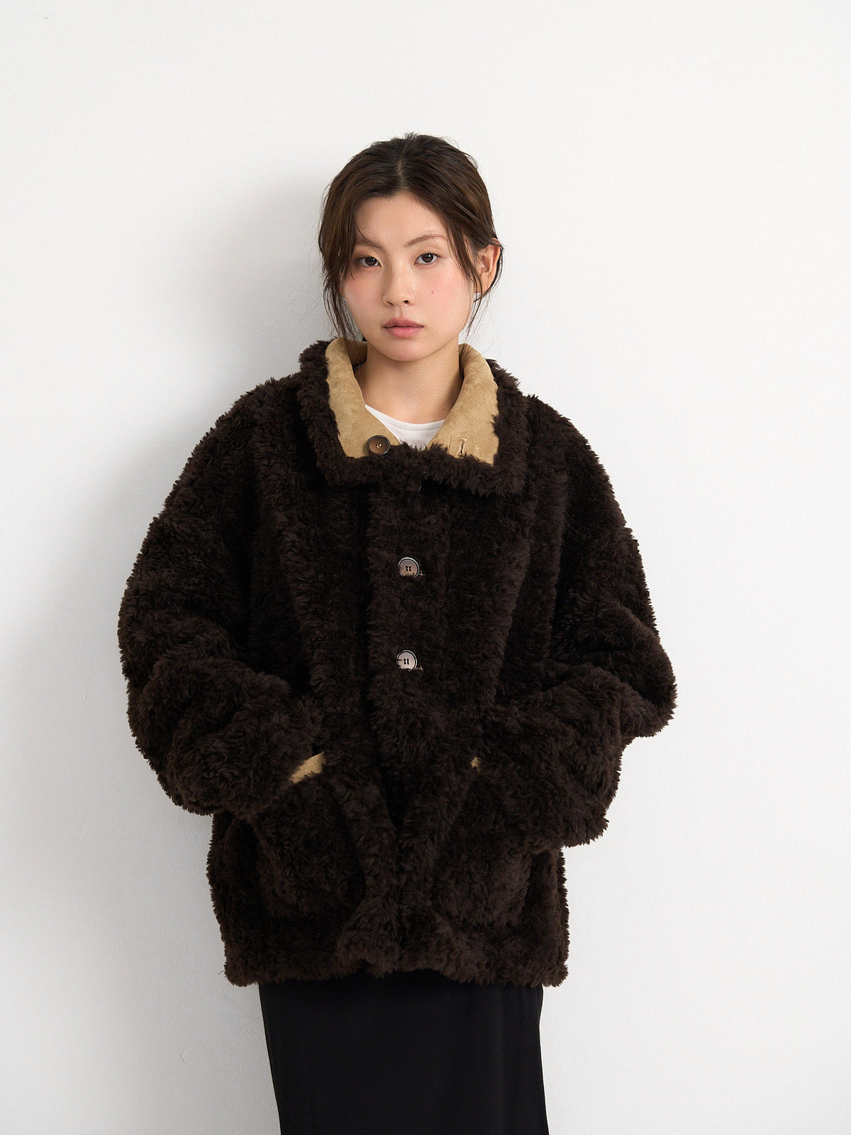 reversible mouton jacket