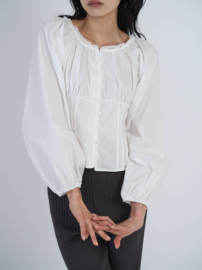 lace button blouse