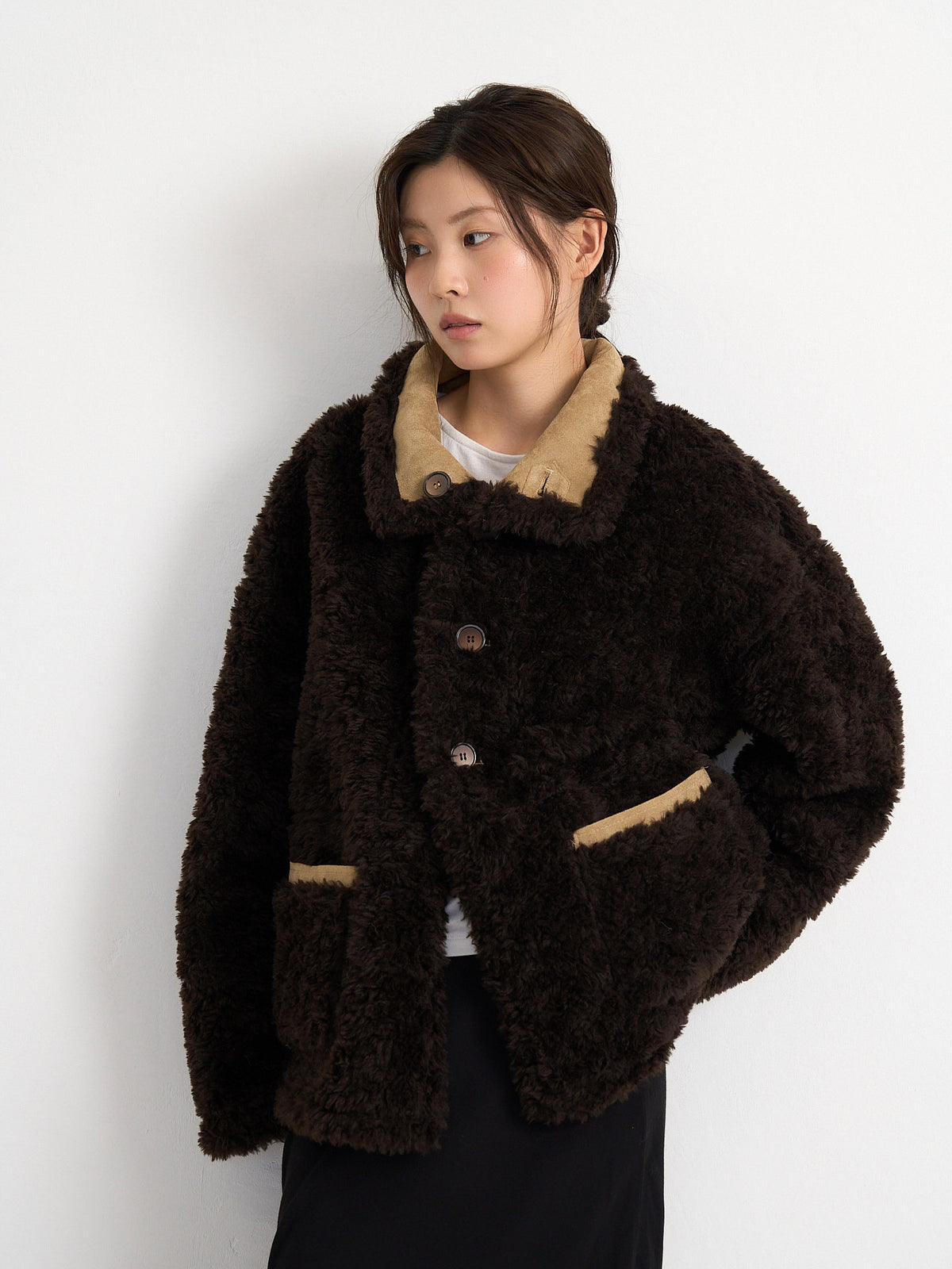 reversible mouton jacket