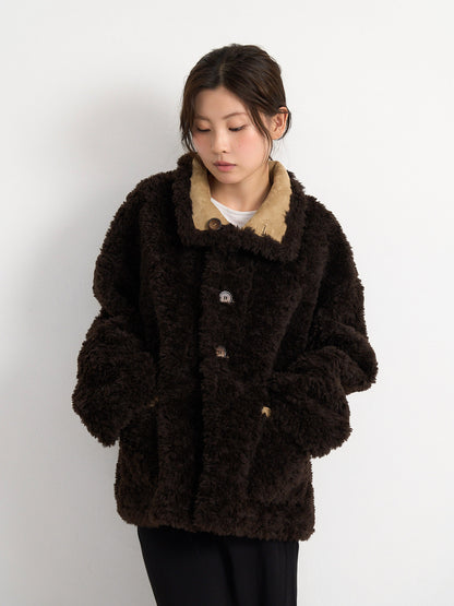 reversible mouton jacket