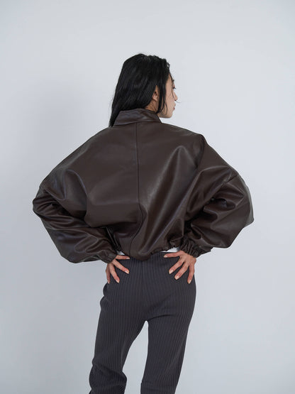 leather zip jacket