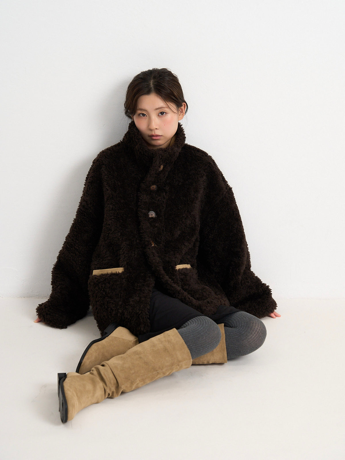 reversible mouton jacket
