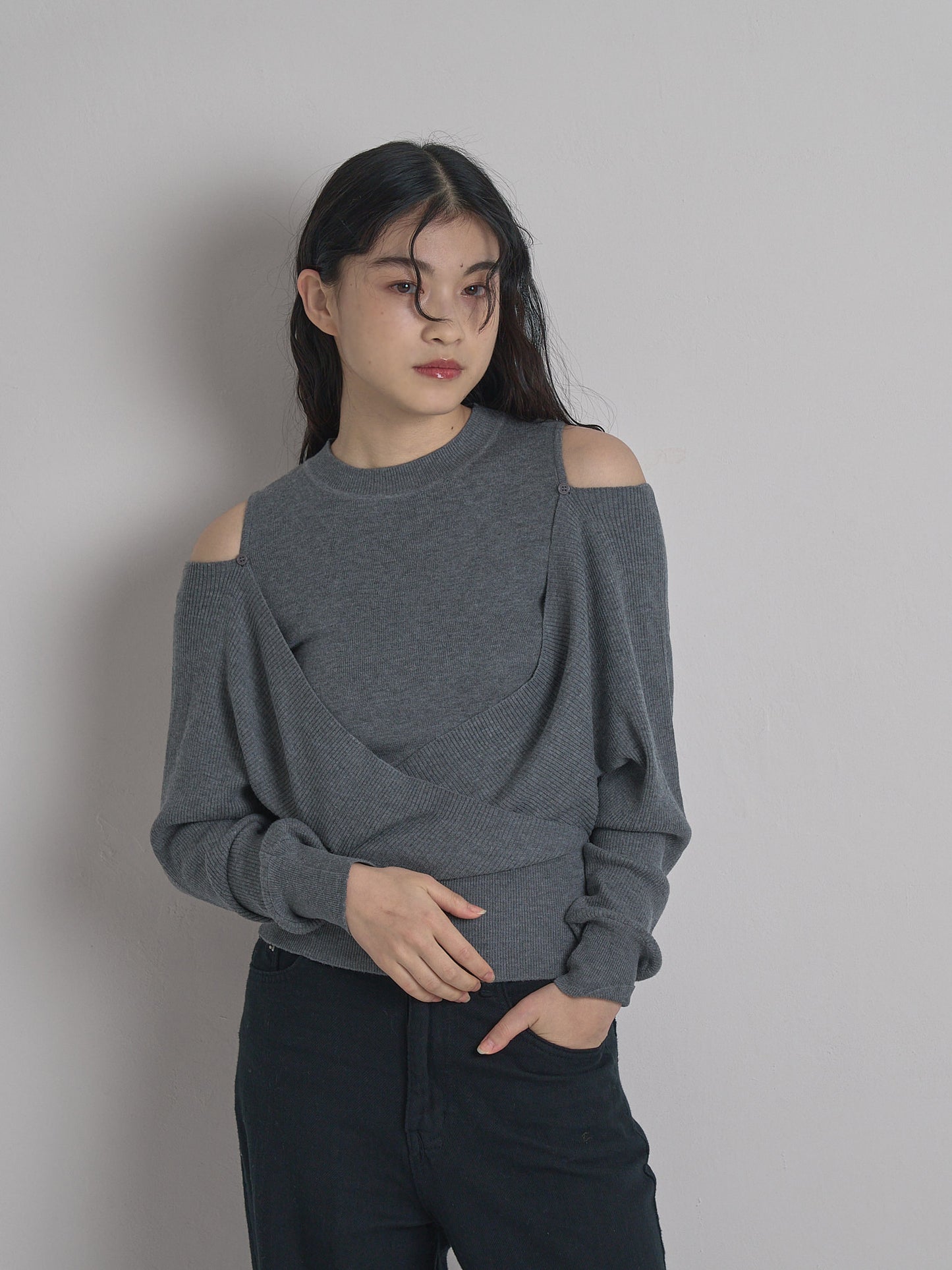 cross shoulder knit