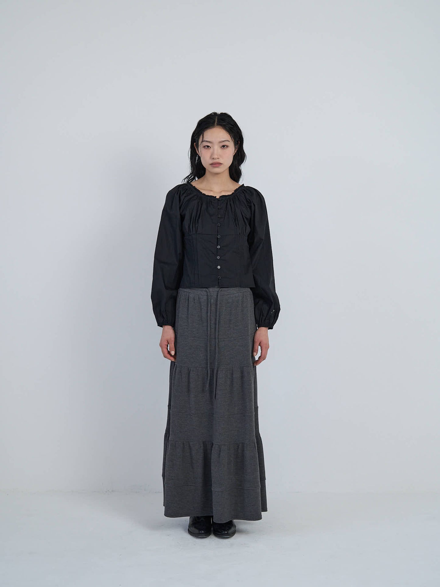 tiered maxi skirt
