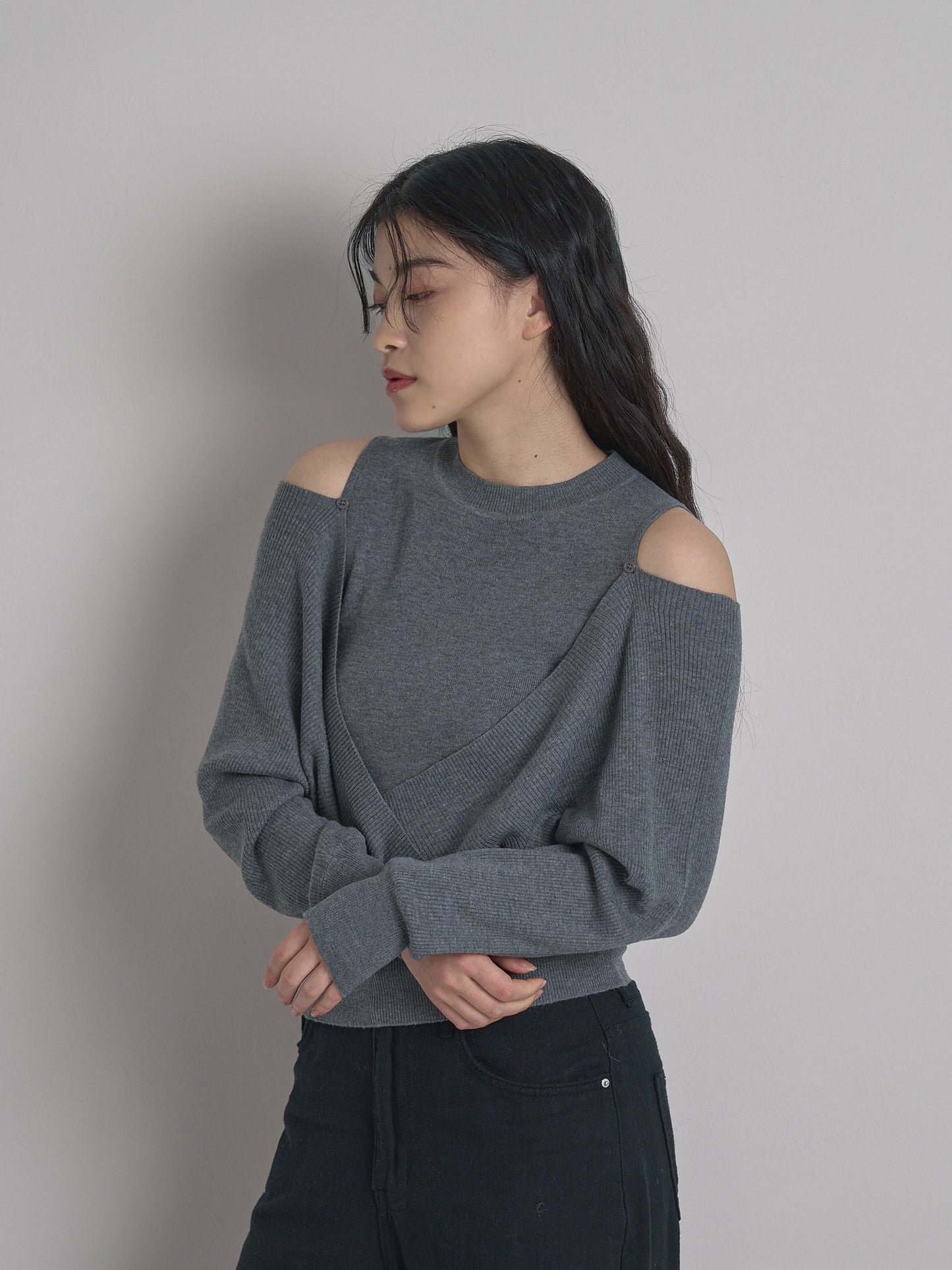 cross shoulder knit