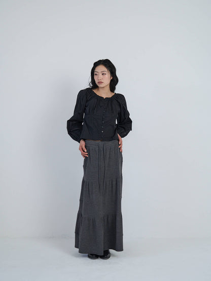 tiered maxi skirt