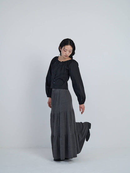 tiered maxi skirt