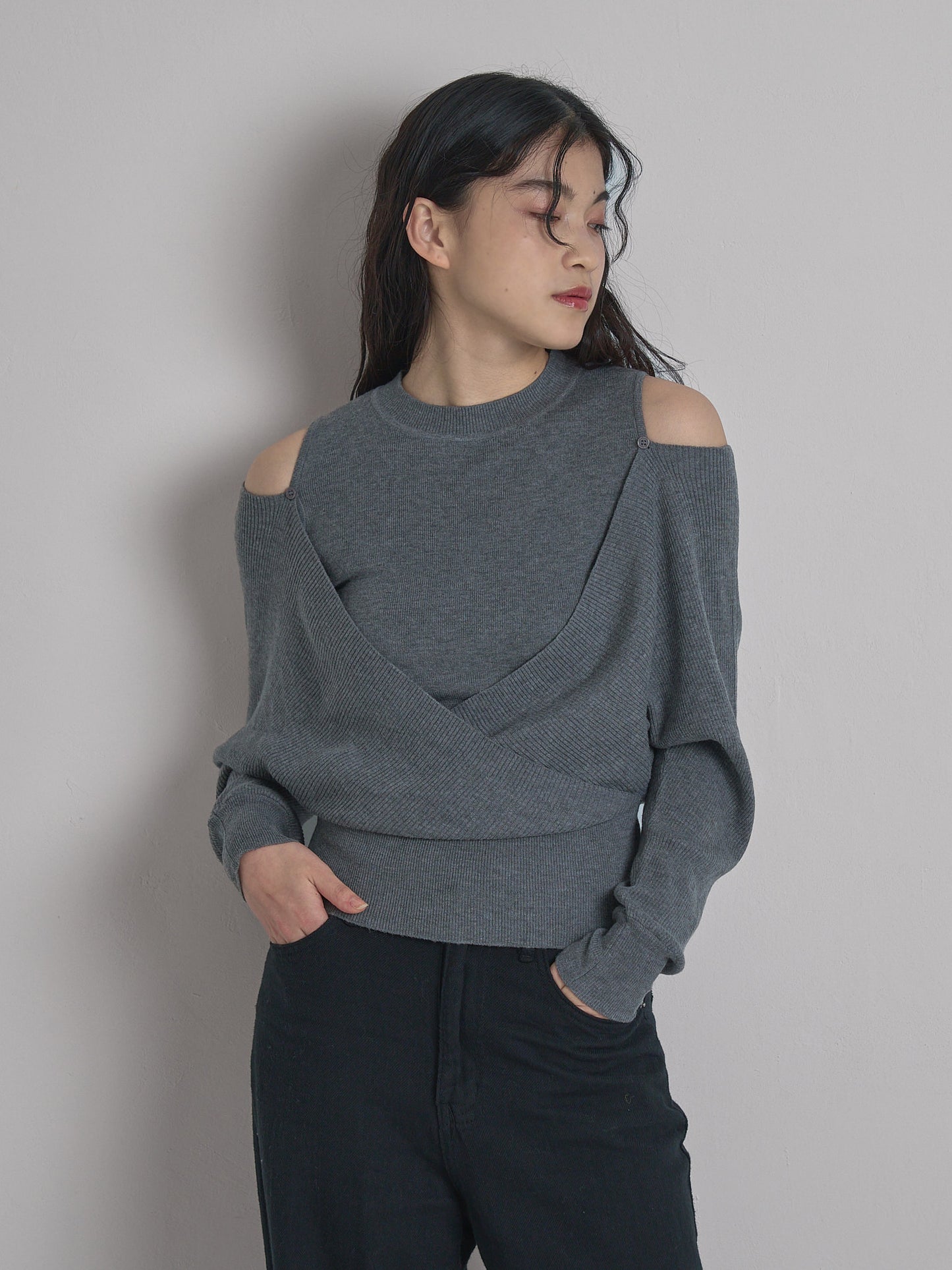cross shoulder knit