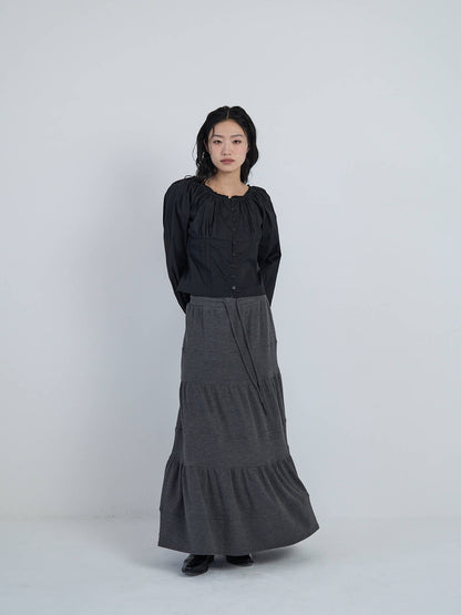 tiered maxi skirt