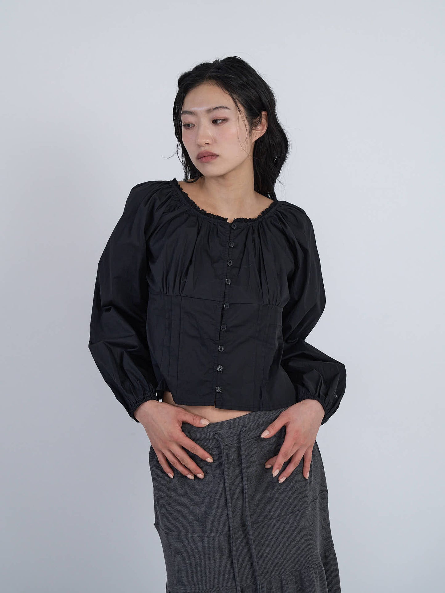 lace button blouse